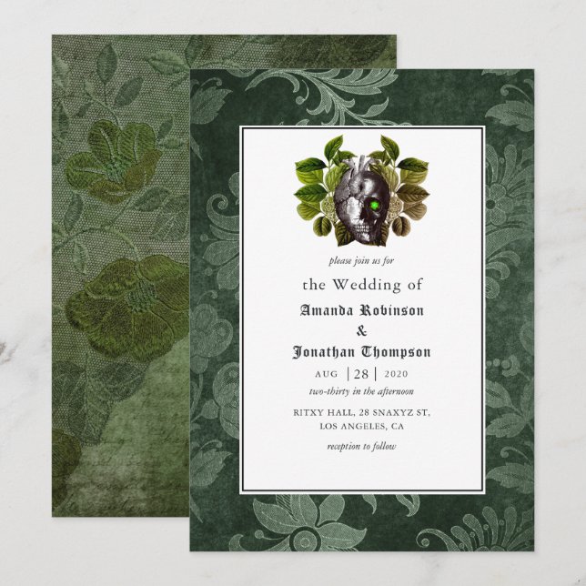 Invitación Boda Gótica de Witchwood (Anverso / Reverso)