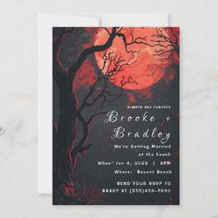 Invitación Boda gótica del bosque de Luna Roja