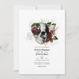Invitación Boda Gótica Floral Rústica de Otoño