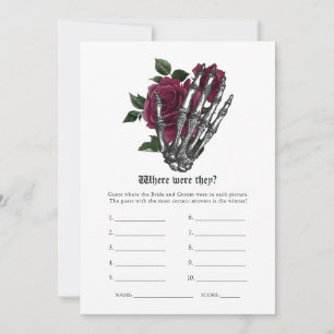 Invitación Boda Gótica Juego Floral de Borgoña Esqueleto