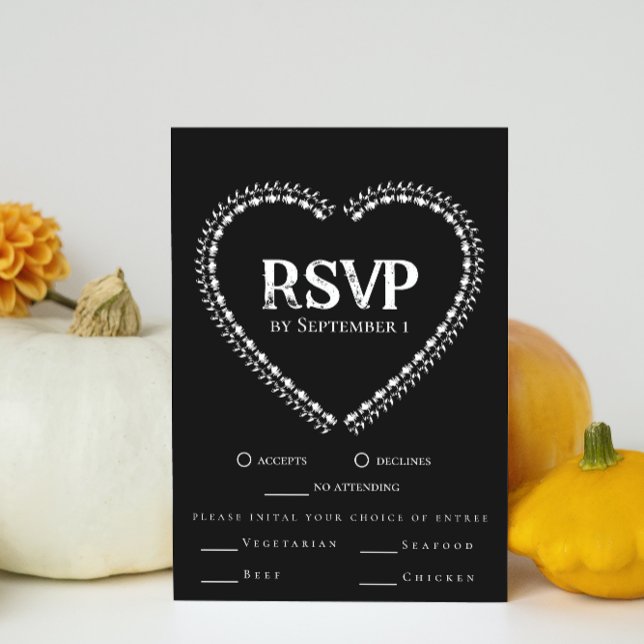 Invitación Boda gótica minimalista negra y blanca RSVP (Subido por el creador)
