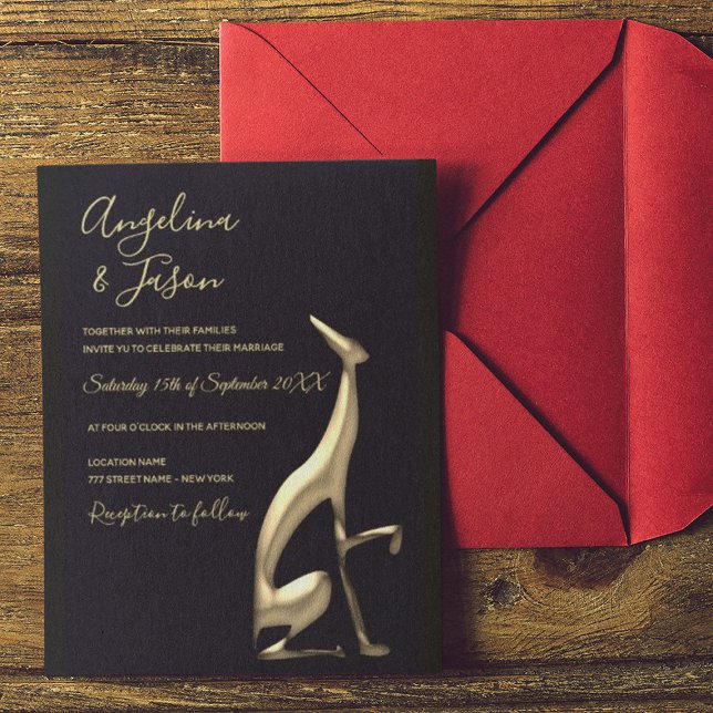 Invitación Boda Gótica Negra y Dorada (Subido por el creador)