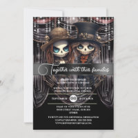 Boda gótica novio esqueleto pareja zombie ghoulish