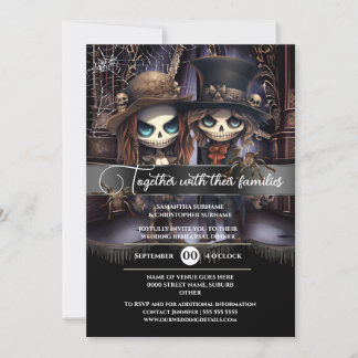Invitación Boda gótica novio novia espeluznante gótico de igl