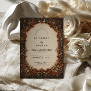 Invitación Boda gótica occidental de cobre temperamental