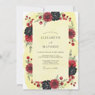 Invitación Boda Gótica Opulenta de Borgoña