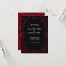 Boda gótica Red & Black Swirl Ahorra la fecha