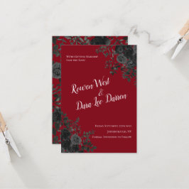 Invitación Boda gótica roja y negra Subió salva la fecha