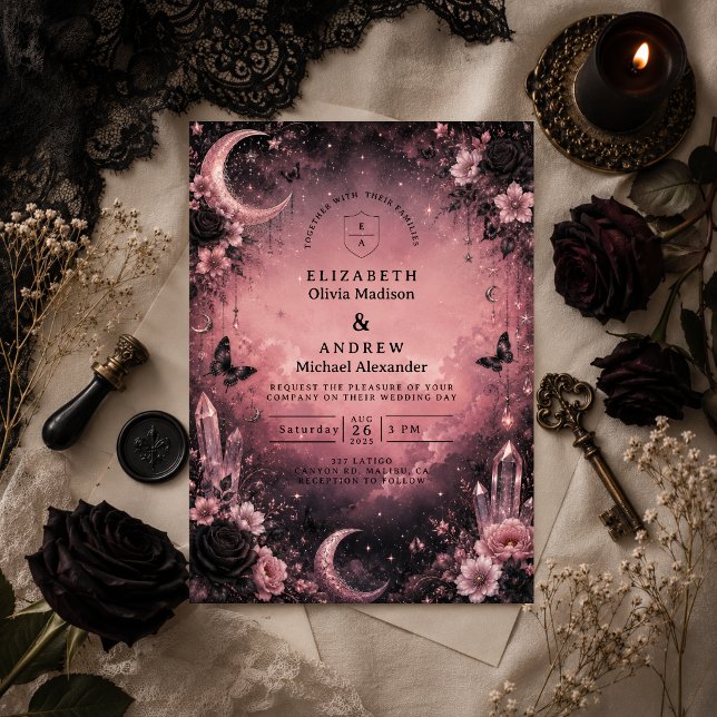Invitación Boda Gótica Rosa Encantada (Subido por el creador)