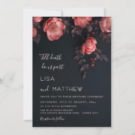 Invitación Boda Gótica Rosas 3D Casual Boda