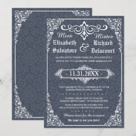 Invitación Boda gótica victoriana en Damask de la Marina invi
