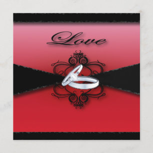 Invitación boda gótica victoriana steampunk roja y negra