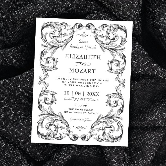Invitación Boda gótica vintage (Subido por el creador)