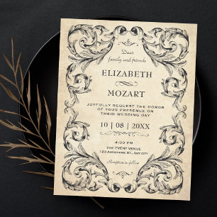 Invitación Boda gótica vintage