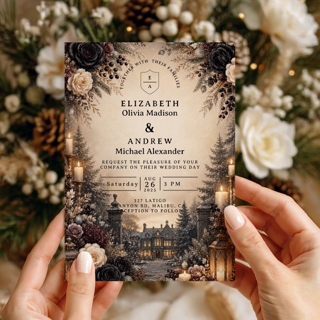 Invitación Boda gótica y temperamental de invierno (Subido por el creador)