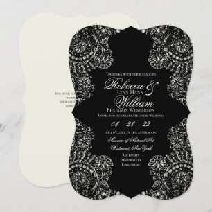 Invitación Boda gótico de Black White Lace
