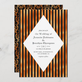 Invitación Boda gótico de cráneo negro y cobre