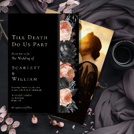 Invitación Boda gótico de fotografías de víctimas mortales ha