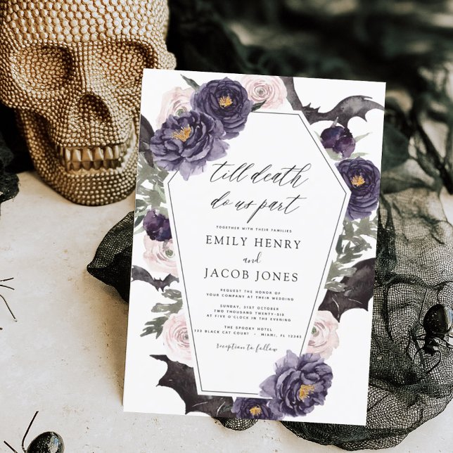 Invitación Boda gótico de Halloween morado oscuro (Subido por el creador)