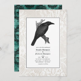Invitación Boda gótico de Raven y Lace