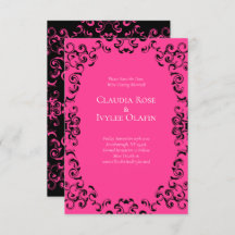 Boda gótico de Swirl Hot Pink and Black Swirl