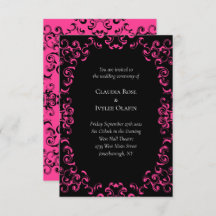Boda gótico de Swirl Hot Pink and Black Swirl