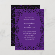 Boda gótico de Swirl Morado y Negro