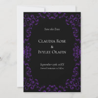 Boda gótico de Swirl Morado y Negro