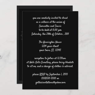 Invitación Boda Gótico elegante de Cruz Gris Oscura