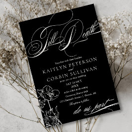 Invitación Boda gótico elegante de flores silvestres