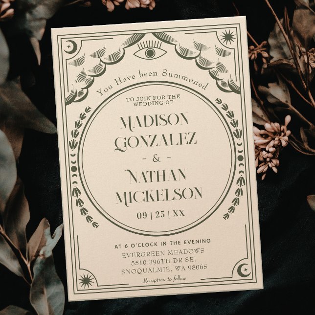 Invitación Boda gótico elegante de Olive Tarot (Subido por el creador)