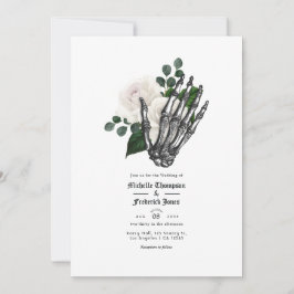Invitación Boda gótico floral blanco