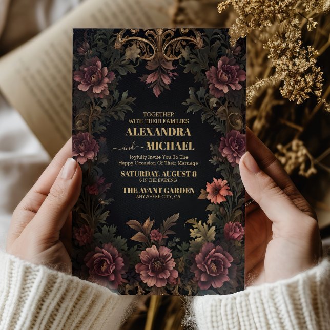 Invitación Boda gótico floral de Royal Victorian (Subido por el creador)