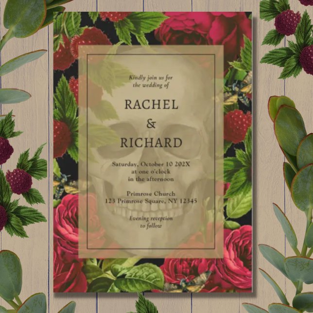 Invitación Boda gótico floral oscuro (Subido por el creador)