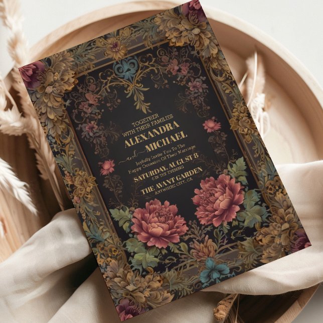 Invitación Boda gótico floral victoriano (Subido por el creador)