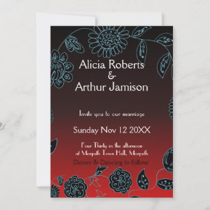 Invitación boda gótico Gótico Rojo Negro Grunge Halloween