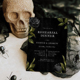 Invitación Boda Gótico Halloween Ensayo Cena