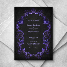 Invitación Boda gótico morado negro