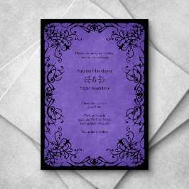 Invitación Boda gótico morado negro
