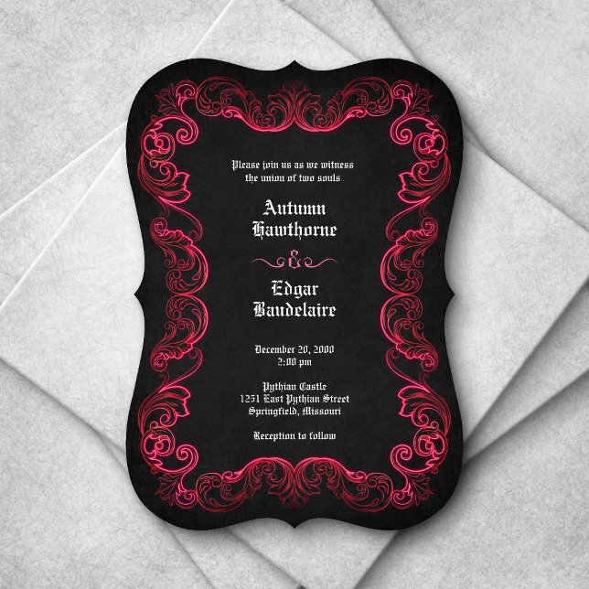 Invitación Boda gótico negro rojo (Subido por el creador)