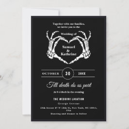 Invitación Boda Gótico Romántico Skeleton Hand Halloween