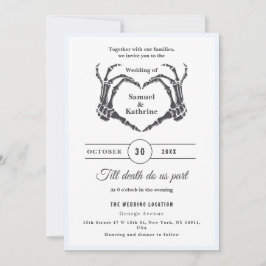 Invitación Boda Gótico Romántico Skeleton Hand Halloween