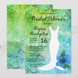 Invitación Boda Gown Beach Temática Ducha De Novias