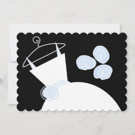 Invitación Boda Gown Blue bridal ducha negro pastel