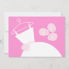 Invitación Boda Gown ducha de novia rosa blanco horizontal