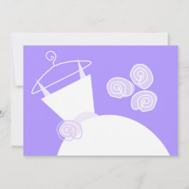 Invitación Boda Gown Purple brilla ducha horizontal