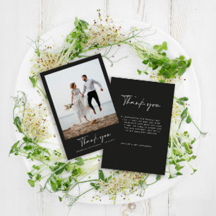 Invitación Boda gracias a la escritura de fotos mínima modern