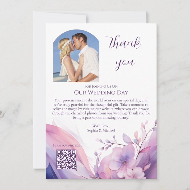 Invitación Boda Gracias a las flores de cerezo acuarela (Anverso)