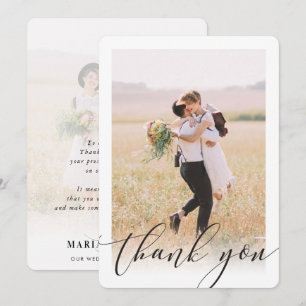 Invitación BODA GRACIAS A USTED fotografía caligrafía de capa