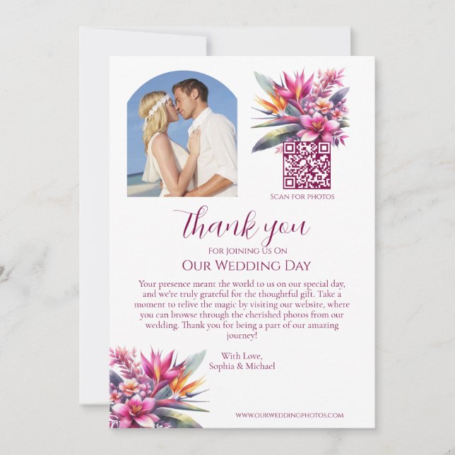 Invitación Boda Gracias - Foto-Bliss Tropical- (Anverso)